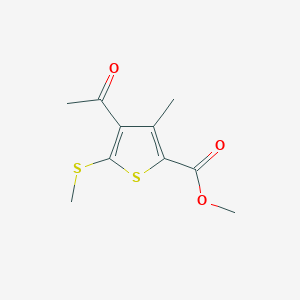 molecular formula C10H12O3S2 B065735 Methyl 4-acetyl-3-methyl-5-(methylthio)thiophene-2-carboxylate CAS No. 175201-84-0