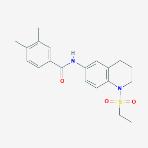 molecular formula C20H24N2O3S B6573640 N-[1-(ethanesulfonyl)-1,2,3,4-tetrahydroquinolin-6-yl]-3,4-dimethylbenzamide CAS No. 946345-43-3