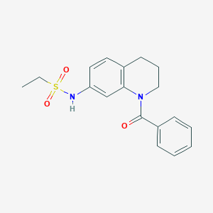molecular formula C18H20N2O3S B6573830 N-(1-benzoyl-1,2,3,4-tetrahydroquinolin-7-yl)ethane-1-sulfonamide CAS No. 946221-03-0