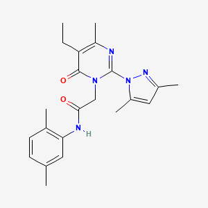 B6573866 2-[2-(3,5-dimethyl-1H-pyrazol-1-yl)-5-ethyl-4-methyl-6-oxo-1,6-dihydropyrimidin-1-yl]-N-(2,5-dimethylphenyl)acetamide CAS No. 1019106-94-5