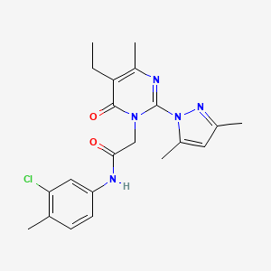 molecular formula C21H24ClN5O2 B6573869 N-(3-chloro-4-methylphenyl)-2-[2-(3,5-dimethyl-1H-pyrazol-1-yl)-5-ethyl-4-methyl-6-oxo-1,6-dihydropyrimidin-1-yl]acetamide CAS No. 1019099-28-5