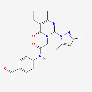 N-(4-acetylphenyl)-2-[2-(3,5-dimethyl-1H-pyrazol-1-yl)-5-ethyl-4-methyl-6-oxo-1,6-dihydropyrimidin-1-yl]acetamide