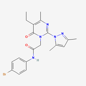 molecular formula C20H22BrN5O2 B6573877 N-(4-bromophenyl)-2-[2-(3,5-dimethyl-1H-pyrazol-1-yl)-5-ethyl-4-methyl-6-oxo-1,6-dihydropyrimidin-1-yl]acetamide CAS No. 1019099-27-4