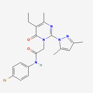 N-(4-bromophenyl)-2-[2-(3,5-dimethyl-1H-pyrazol-1-yl)-5-ethyl-4-methyl-6-oxo-1,6-dihydropyrimidin-1-yl]acetamide