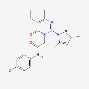 B6573886 2-[2-(3,5-dimethyl-1H-pyrazol-1-yl)-5-ethyl-4-methyl-6-oxo-1,6-dihydropyrimidin-1-yl]-N-(4-methoxyphenyl)acetamide CAS No. 1019107-04-0