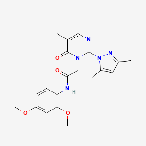 molecular formula C22H27N5O4 B6573906 N-(2,4-dimethoxyphenyl)-2-[2-(3,5-dimethyl-1H-pyrazol-1-yl)-5-ethyl-4-methyl-6-oxo-1,6-dihydropyrimidin-1-yl]acetamide CAS No. 1019107-06-2