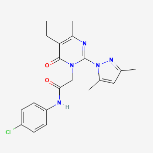 N-(4-chlorophenyl)-2-[2-(3,5-dimethyl-1H-pyrazol-1-yl)-5-ethyl-4-methyl-6-oxo-1,6-dihydropyrimidin-1-yl]acetamide