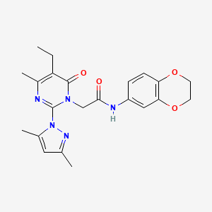 N-(2,3-dihydro-1,4-benzodioxin-6-yl)-2-[2-(3,5-dimethyl-1H-pyrazol-1-yl)-5-ethyl-4-methyl-6-oxo-1,6-dihydropyrimidin-1-yl]acetamide