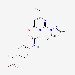 2-[2-(3,5-dimethyl-1H-pyrazol-1-yl)-4-ethyl-6-oxo-1,6-dihydropyrimidin-1-yl]-N-(4-acetamidophenyl)acetamide