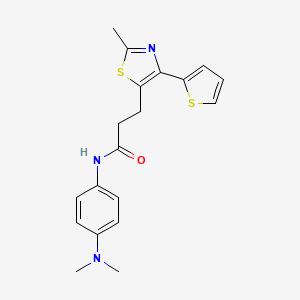 molecular formula C19H21N3OS2 B6574267 N-(4-(dimethylamino)phenyl)-3-(2-methyl-4-(thiophen-2-yl)thiazol-5-yl)propanamide CAS No. 1049030-50-3