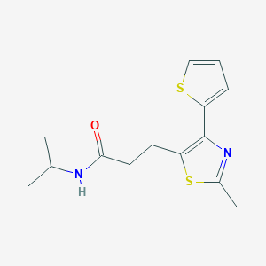 molecular formula C14H18N2OS2 B6574338 N-isopropyl-3-(2-methyl-4-(thiophen-2-yl)thiazol-5-yl)propanamide CAS No. 1017662-77-9