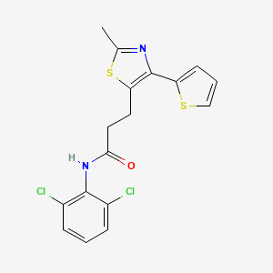 molecular formula C17H14Cl2N2OS2 B6574344 N-(2,6-dichlorophenyl)-3-(2-methyl-4-(thiophen-2-yl)thiazol-5-yl)propanamide CAS No. 1049030-58-1