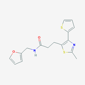molecular formula C16H16N2O2S2 B6574359 N-(furan-2-ylmethyl)-3-(2-methyl-4-(thiophen-2-yl)thiazol-5-yl)propanamide CAS No. 1049030-60-5