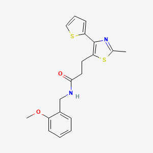 molecular formula C19H20N2O2S2 B6574362 N-(2-methoxybenzyl)-3-(2-methyl-4-(thiophen-2-yl)thiazol-5-yl)propanamide CAS No. 1017663-02-3
