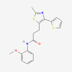molecular formula C18H18N2O2S2 B6574417 N-(2-methoxyphenyl)-3-(2-methyl-4-(thiophen-2-yl)thiazol-5-yl)propanamide CAS No. 1017663-28-3