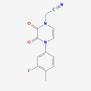 molecular formula C13H10FN3O2 B6574871 2-(4-(3-fluoro-4-methylphenyl)-2,3-dioxo-3,4-dihydropyrazin-1(2H)-yl)acetonitrile CAS No. 1207052-86-5