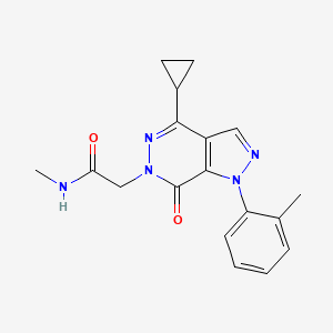 molecular formula C18H19N5O2 B6574909 2-[4-cyclopropyl-1-(2-methylphenyl)-7-oxo-1H,6H,7H-pyrazolo[3,4-d]pyridazin-6-yl]-N-methylacetamide CAS No. 1105202-69-4