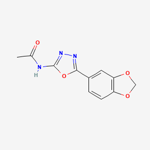 molecular formula C11H9N3O4 B6574949 Acetamide, N-(5-(1,3-benzodioxol-5-yl)-1,3,4-oxadiazol-2-yl)- CAS No. 83805-44-1