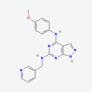 molecular formula C18H17N7O B6575405 N4-(4-methoxyphenyl)-N6-(pyridin-3-ylmethyl)-1H-pyrazolo[3,4-d]pyrimidine-4,6-diamine CAS No. 1105252-79-6