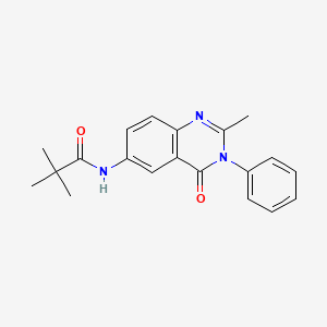 molecular formula C20H21N3O2 B6575739 Propanamide, N-(3,4-dihydro-2-methyl-4-oxo-3-phenyl-6-quinazolinyl)-2,2-dimethyl- CAS No. 1105235-61-7
