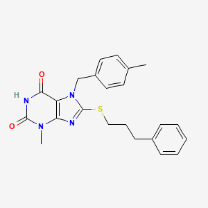 3-methyl-7-[(4-methylphenyl)methyl]-8-[(3-phenylpropyl)sulfanyl]-2,3,6,7-tetrahydro-1H-purine-2,6-dione