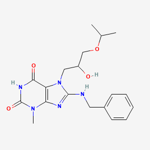 molecular formula C19H25N5O4 B6576013 8-(benzylamino)-7-[2-hydroxy-3-(propan-2-yloxy)propyl]-3-methyl-2,3,6,7-tetrahydro-1H-purine-2,6-dione CAS No. 313403-92-8