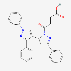 4-oxo-4-{1',3',5-triphenyl-3,4-dihydro-1'H,2H-[3,4'-bipyrazole]-2-yl}butanoic acid