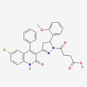 4-[3-(6-bromo-2-oxo-4-phenyl-1,2-dihydroquinolin-3-yl)-5-(2-methoxyphenyl)-4,5-dihydro-1H-pyrazol-1-yl]-4-oxobutanoic acid