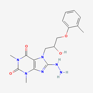 8-hydrazinyl-7-[2-hydroxy-3-(2-methylphenoxy)propyl]-1,3-dimethyl-2,3,6,7-tetrahydro-1H-purine-2,6-dione