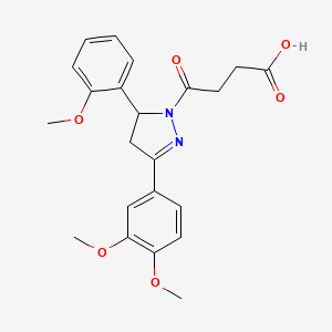 4-[3-(3,4-dimethoxyphenyl)-5-(2-methoxyphenyl)-4,5-dihydro-1H-pyrazol-1-yl]-4-oxobutanoic acid