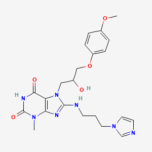 7-[2-hydroxy-3-(4-methoxyphenoxy)propyl]-8-{[3-(1H-imidazol-1-yl)propyl]amino}-3-methyl-2,3,6,7-tetrahydro-1H-purine-2,6-dione