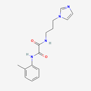 molecular formula C15H18N4O2 B6576074 N1-(3-(1H-imidazol-1-yl)propyl)-N2-(o-tolyl)oxalamide CAS No. 333340-84-4