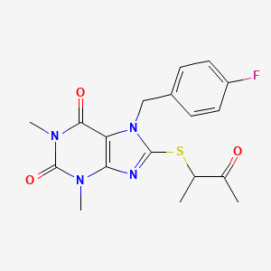 7-[(4-fluorophenyl)methyl]-1,3-dimethyl-8-[(3-oxobutan-2-yl)sulfanyl]-2,3,6,7-tetrahydro-1H-purine-2,6-dione