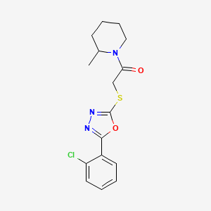 2-{[5-(2-chlorophenyl)-1,3,4-oxadiazol-2-yl]sulfanyl}-1-(2-methylpiperidin-1-yl)ethan-1-one