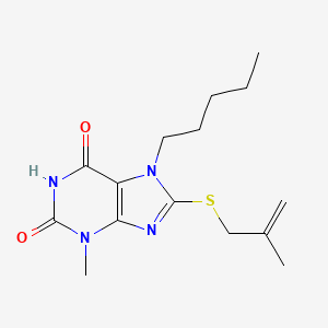 3-methyl-8-[(2-methylprop-2-en-1-yl)sulfanyl]-7-pentyl-2,3,6,7-tetrahydro-1H-purine-2,6-dione