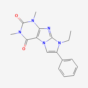 molecular formula C17H17N5O2 B6576207 8-ethyl-1,3-dimethyl-7-phenyl-1H-imidazo[2,1-f]purine-2,4(3H,8H)-dione CAS No. 31488-16-1