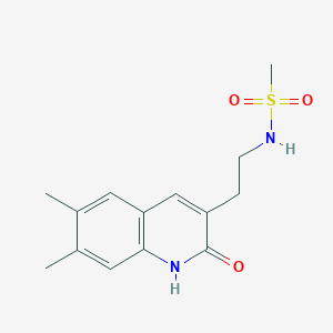 molecular formula C14H18N2O3S B6576278 N-(2-(6,7-dimethyl-2-oxo-1,2-dihydroquinolin-3-yl)ethyl)methanesulfonamide CAS No. 851408-41-8