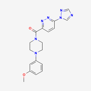 molecular formula C18H19N7O2 B6576417 Methanone, [4-(3-methoxyphenyl)-1-piperazinyl][6-(1H-1,2,4-triazol-1-yl)-3-pyridazinyl]- CAS No. 1448050-08-5
