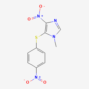 molecular formula C10H8N4O4S B6576562 1-methyl-4-nitro-5-((4-nitrophenyl)thio)-1H-imidazole CAS No. 392237-32-0