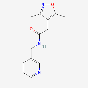 B6576705 2-(3,5-dimethyl-1,2-oxazol-4-yl)-N-[(pyridin-3-yl)methyl]acetamide CAS No. 1234899-56-9