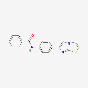 molecular formula C18H13N3OS B6576952 N-(4-imidazo[2,1-b][1,3]thiazol-6-ylphenyl)benzamide CAS No. 667910-99-8
