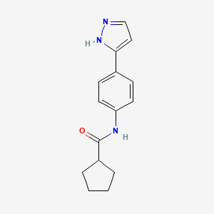 molecular formula C15H17N3O B6577100 N-[4-(1H-pyrazol-3-yl)phenyl]cyclopentanecarboxamide CAS No. 1197654-80-0