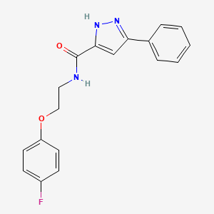molecular formula C18H16FN3O2 B6577130 N-[2-(4-fluorophenoxy)ethyl]-5-phenyl-1H-pyrazole-3-carboxamide CAS No. 1240314-92-4