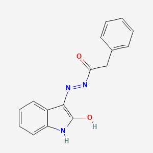molecular formula C16H13N3O2 B6577707 N'-(2-Oxo-1,2-dihydro-3H-indol-3-ylidene)-2-phenylacetohydrazide CAS No. 300805-68-9