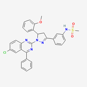 N-{3-[1-(6-chloro-4-phenylquinazolin-2-yl)-5-(2-methoxyphenyl)-4,5-dihydro-1H-pyrazol-3-yl]phenyl}methanesulfonamide