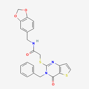 N-[(2H-1,3-benzodioxol-5-yl)methyl]-2-({3-benzyl-4-oxo-3H,4H-thieno[3,2-d]pyrimidin-2-yl}sulfanyl)acetamide