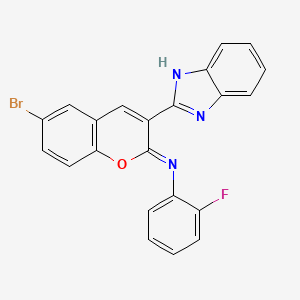 (2Z)-3-(1H-1,3-benzodiazol-2-yl)-6-bromo-N-(2-fluorophenyl)-2H-chromen-2-imine