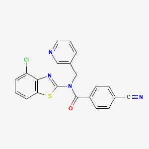 N-(4-chloro-1,3-benzothiazol-2-yl)-4-cyano-N-[(pyridin-3-yl)methyl]benzamide