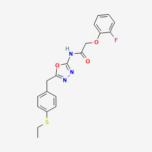 N-(5-{[4-(ethylsulfanyl)phenyl]methyl}-1,3,4-oxadiazol-2-yl)-2-(2-fluorophenoxy)acetamide