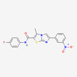 N-(4-fluorophenyl)-3-methyl-6-(3-nitrophenyl)imidazo[2,1-b][1,3]thiazole-2-carboxamide